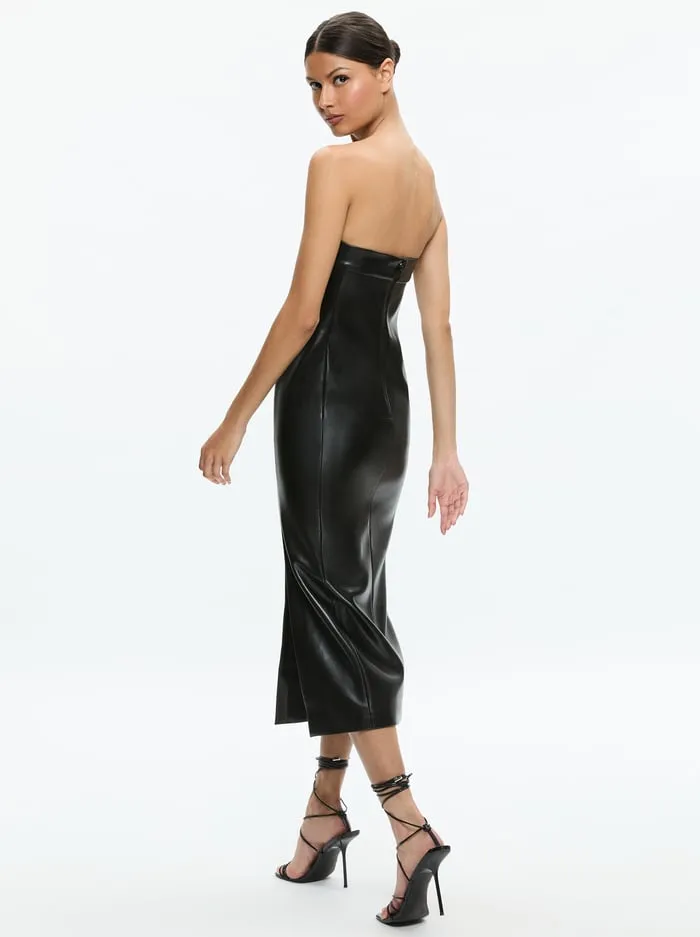 Women Alice Olivia Dresses Kelly Vegan Midi Dress Black
