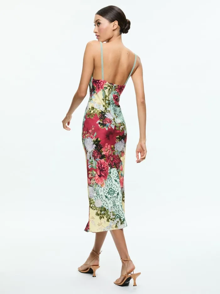 Women Alice Olivia Dresses Kiro V Neck Slip Dress Oakley
