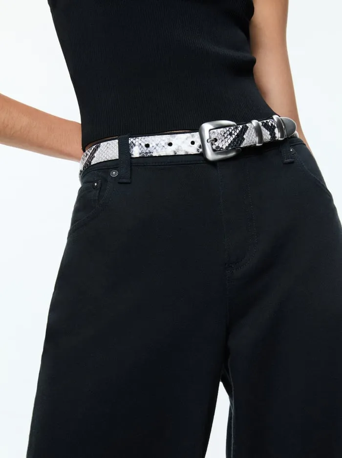 Women Alice Olivia Hayden Buckle Belt Blackwhite