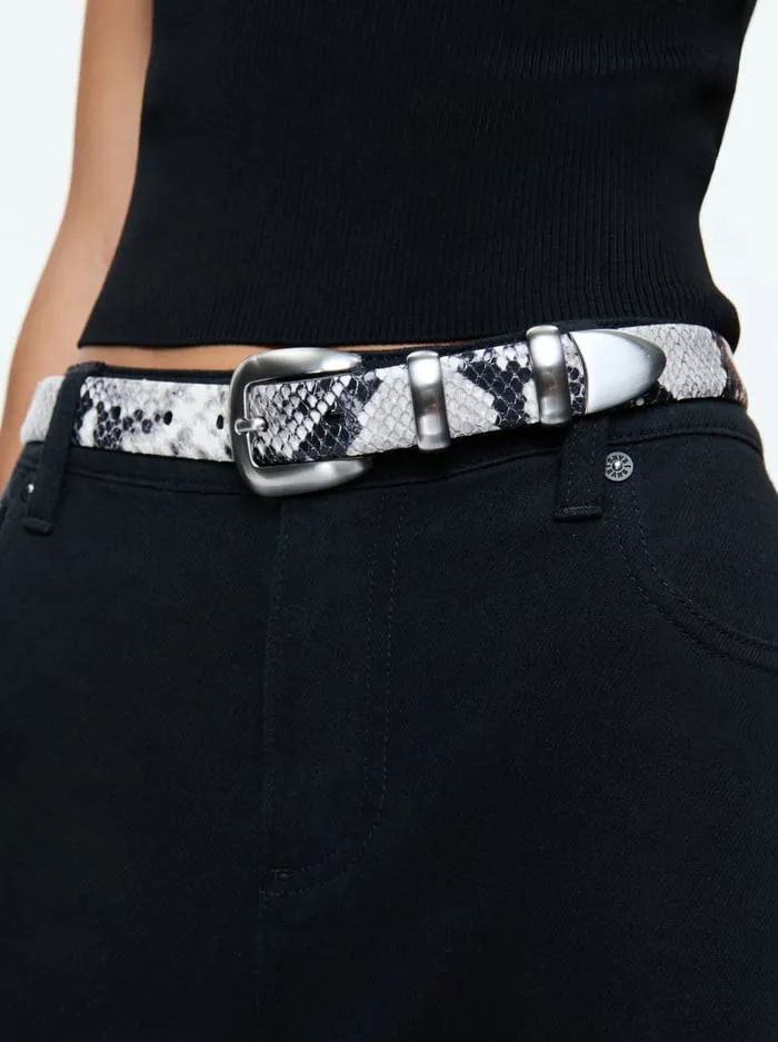 Women Alice Olivia Hayden Buckle Belt Blackwhite