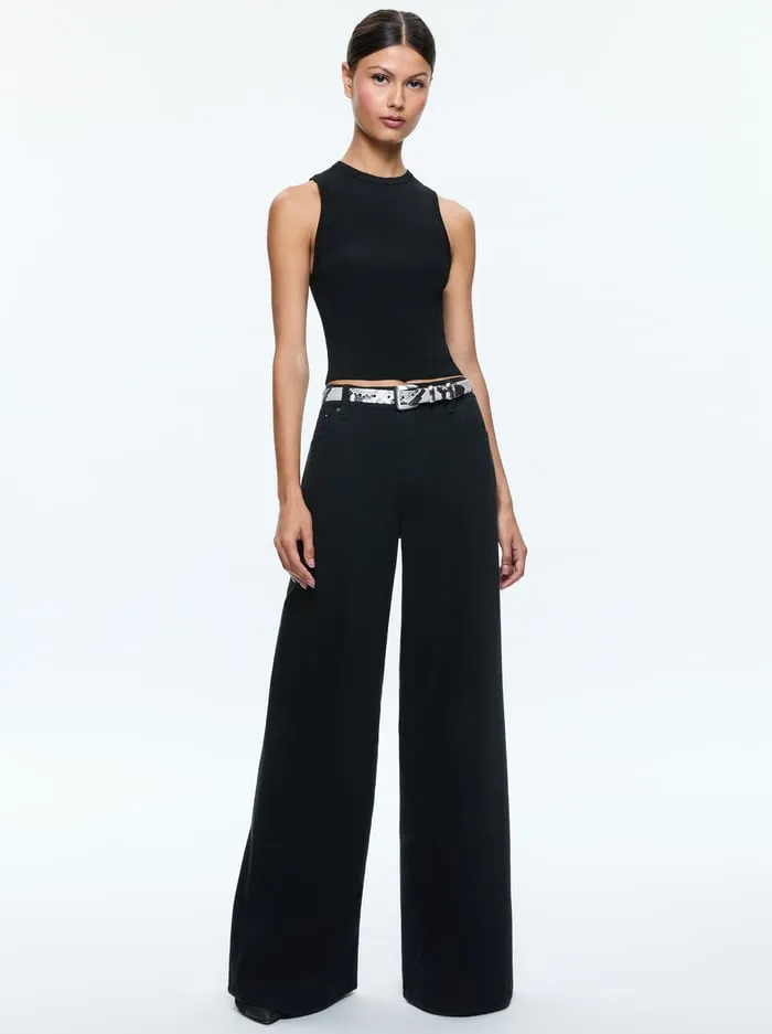 Women Alice Olivia Hayden Buckle Belt Blackwhite