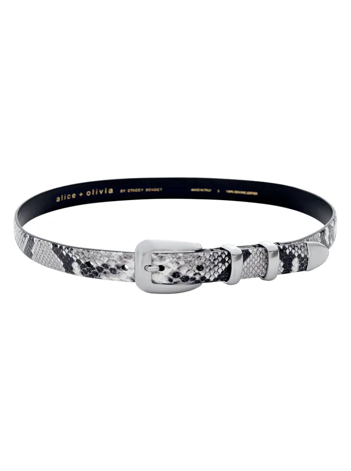 Women Alice Olivia Hayden Buckle Belt Blackwhite
