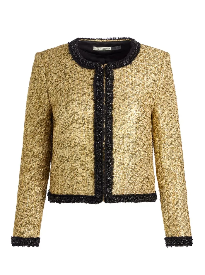 Women Alice Olivia Jackets Coats Landon Jacket Gold