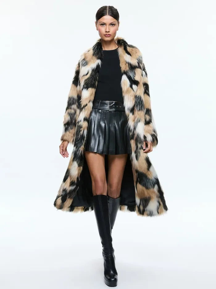 Women Alice Olivia Jackets Coats Yetta Faux Fur Coat Blackmulti