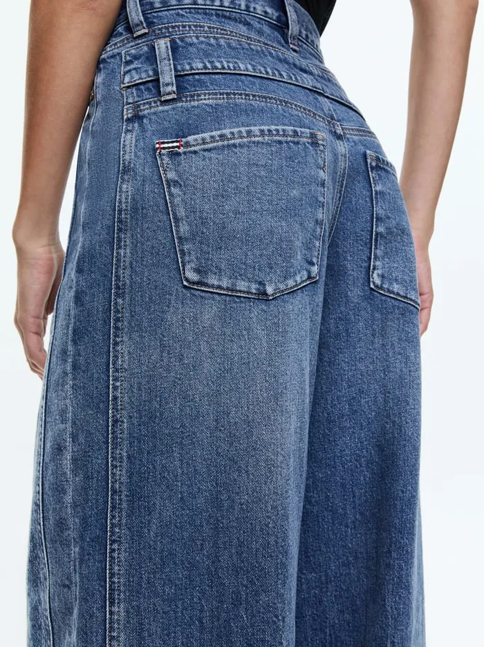 Women Alice Olivia Jeans Double Waist Cool Jean Brooklyn Blue