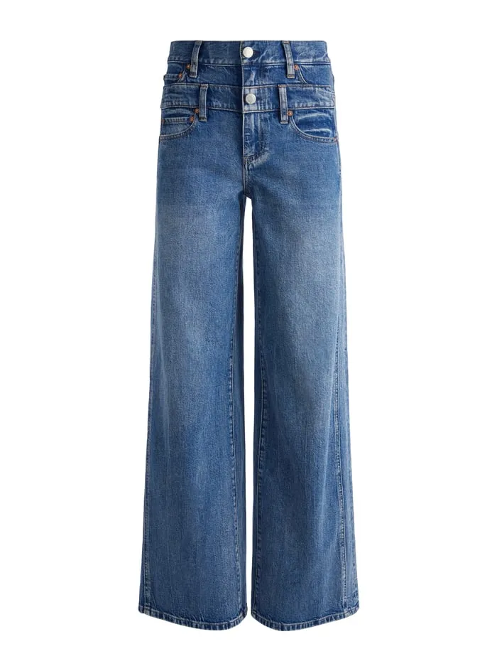 Women Alice Olivia Jeans Double Waist Cool Jean Brooklyn Blue
