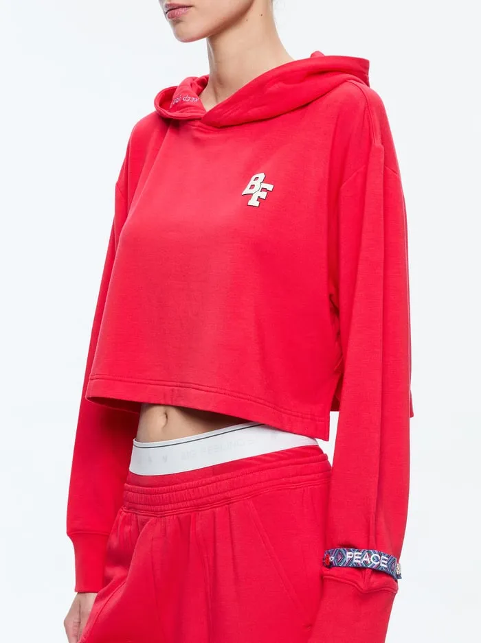 Women Alice Olivia Loungewear Big Feelings Tai Cropped Hoodie Red