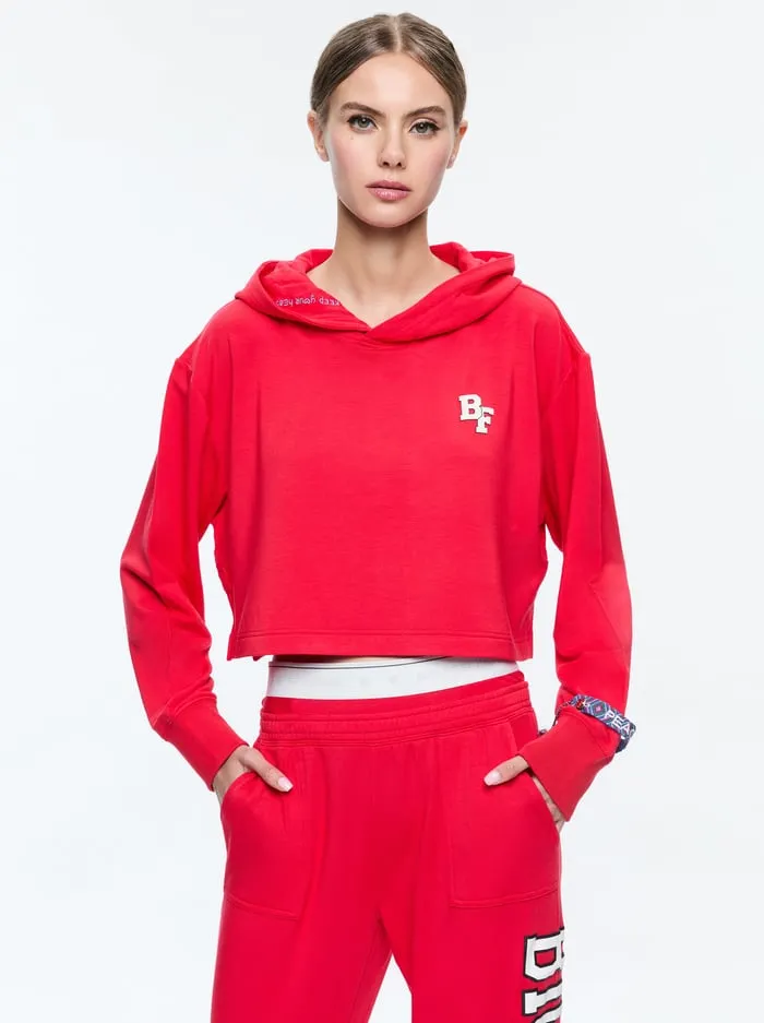 Women Alice Olivia Loungewear Big Feelings Tai Cropped Hoodie Red
