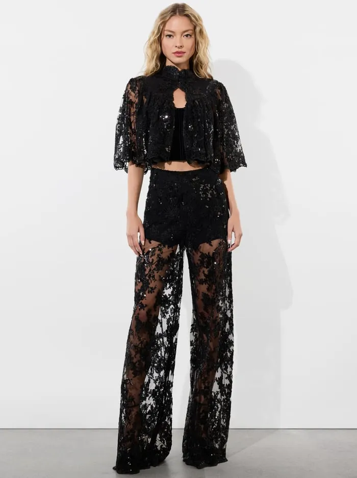 Women Alice Olivia Pants Athena Embellished Pant Black