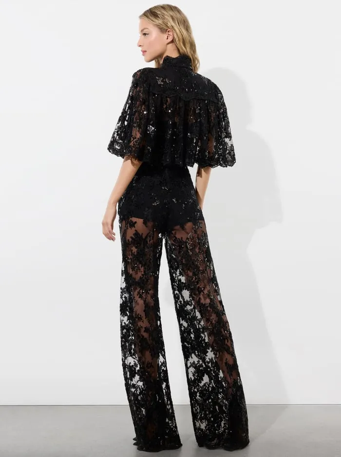 Women Alice Olivia Pants Athena Embellished Pant Black