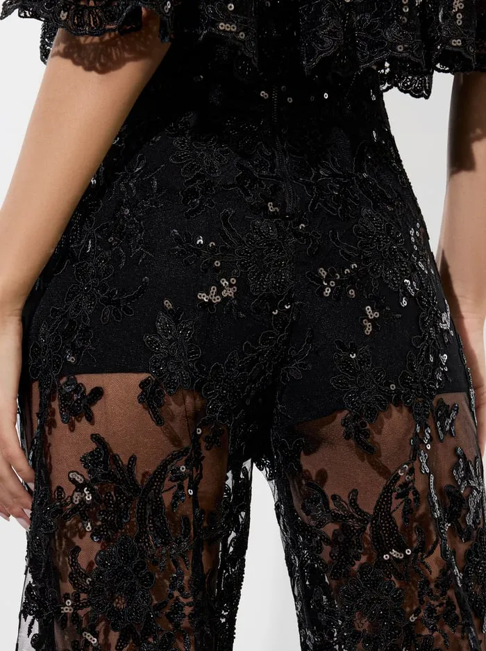 Women Alice Olivia Pants Athena Embellished Pant Black