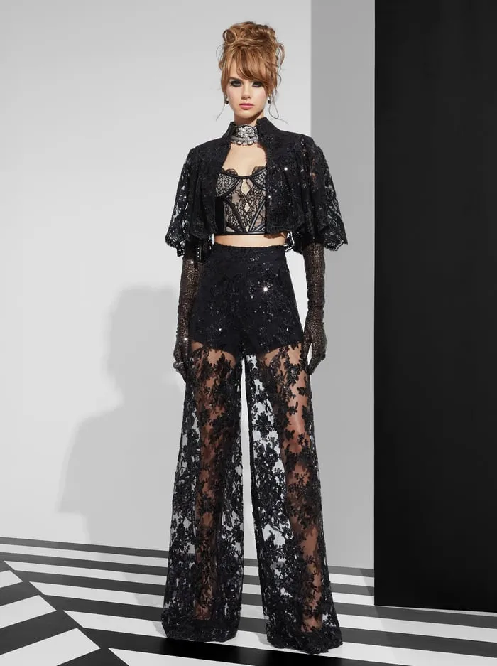 Women Alice Olivia Pants Athena Embellished Pant Black