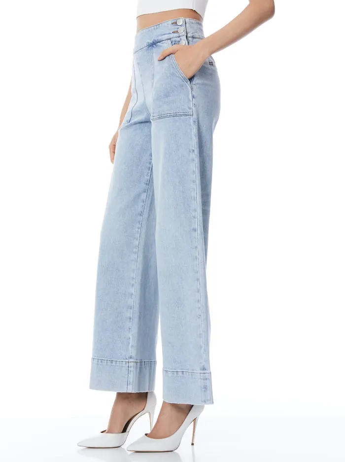 Women Alice Olivia Pants Donald Jean Rockstar Blue