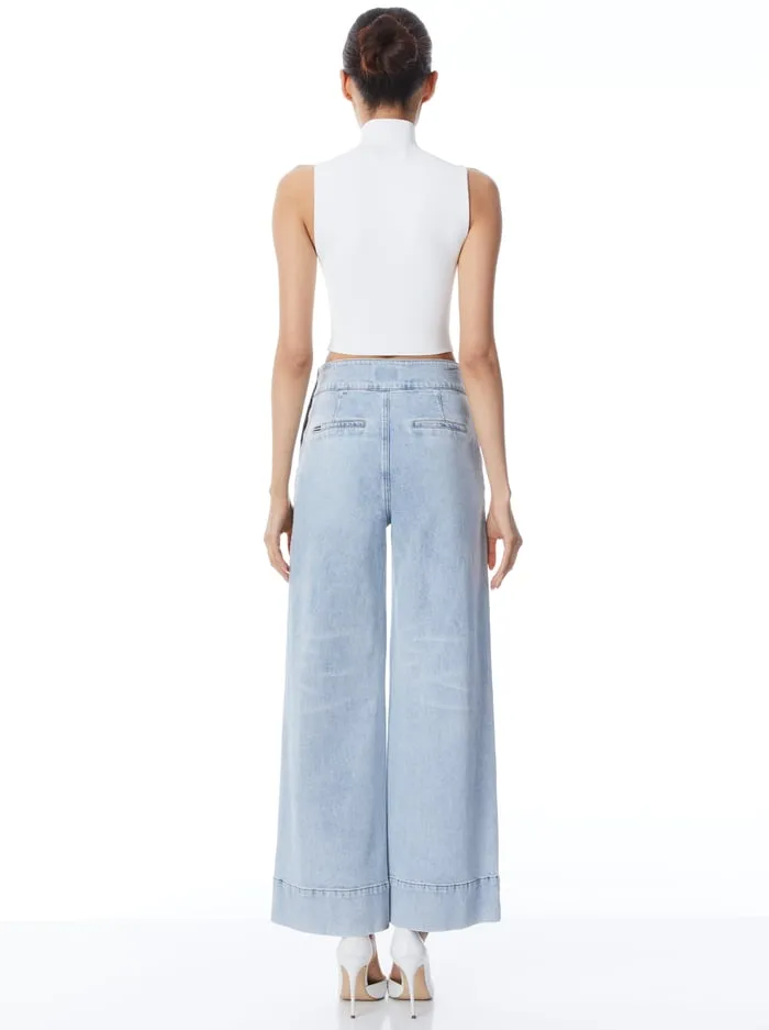 Women Alice Olivia Pants Donald Jean Rockstar Blue