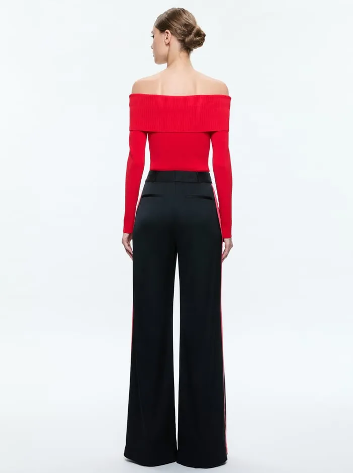 Women Alice Olivia Pants Dylan Pant Blackbright Ruby