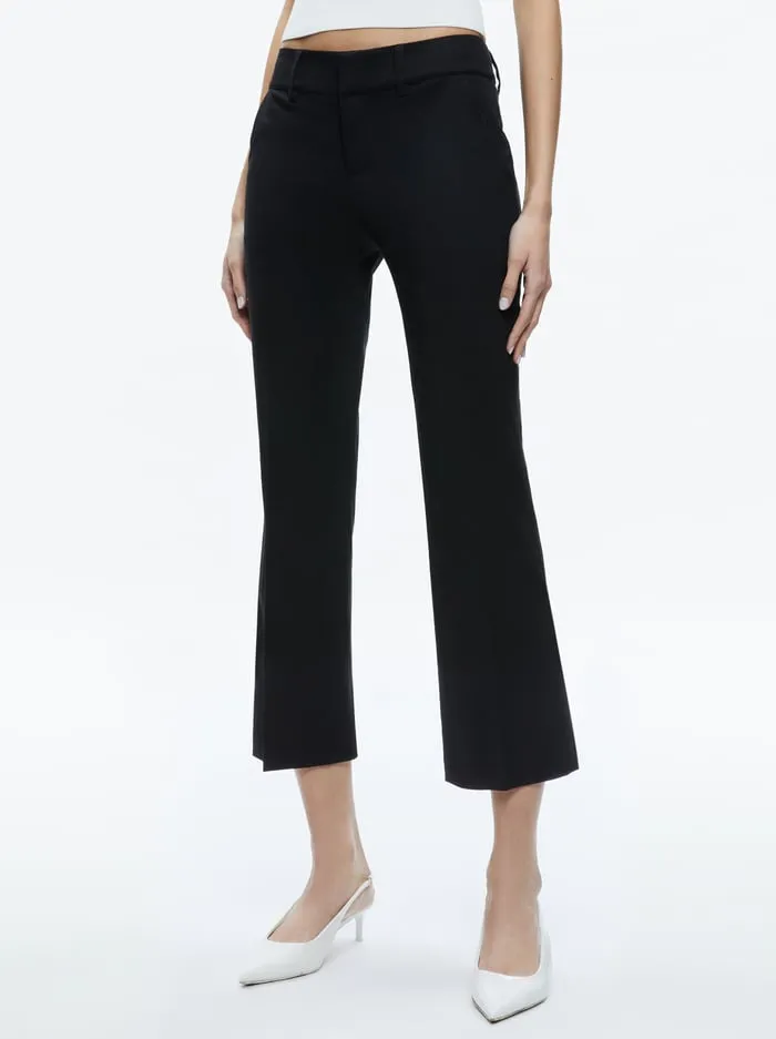 Women Alice Olivia Pants Janis Low Rise Cropped Flare Pant Black