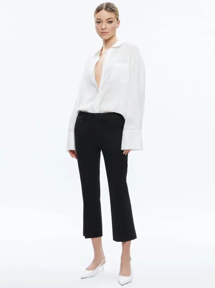 Women Alice Olivia Pants Janis Low Rise Cropped Flare Pant Black