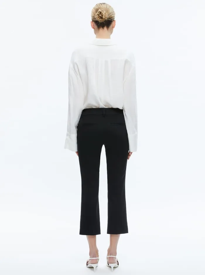 Women Alice Olivia Pants Janis Low Rise Cropped Flare Pant Black