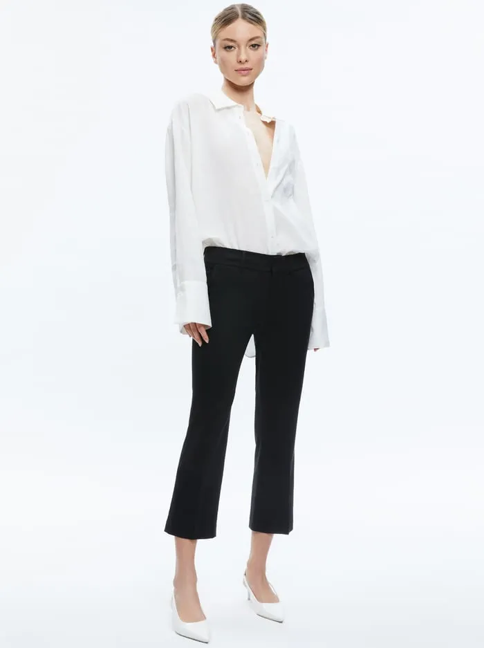 Women Alice Olivia Pants Janis Low Rise Cropped Flare Pant Black