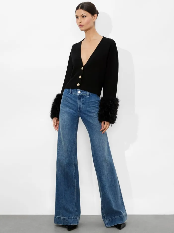 Women Alice Olivia Sweaters Bradley Cardigan Black