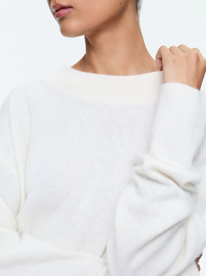 Women Alice Olivia Sweaters Elsa Pullover Ecru