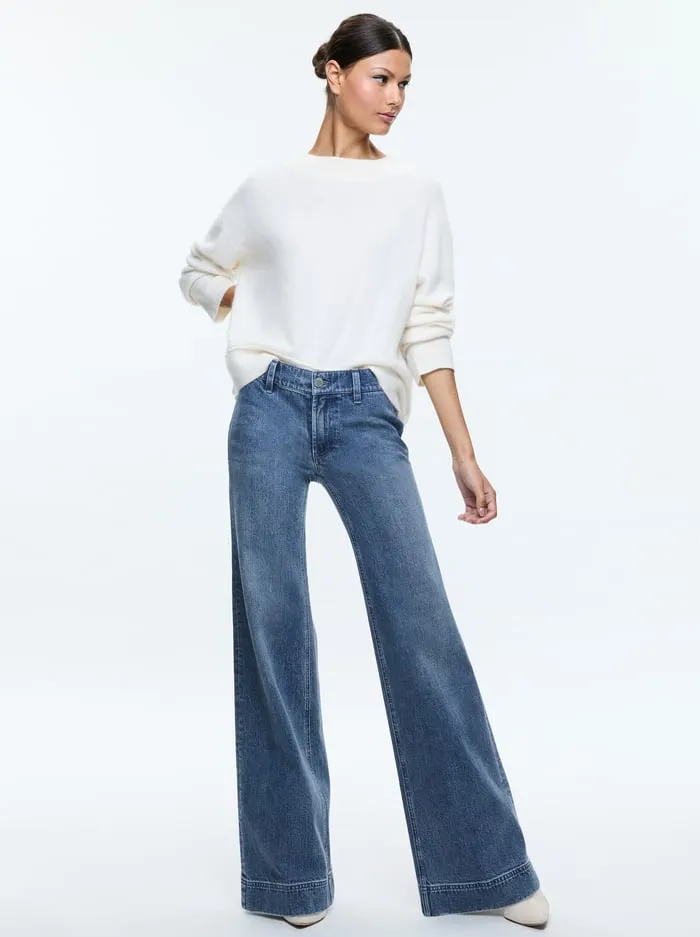 Women Alice Olivia Sweaters Elsa Pullover Ecru