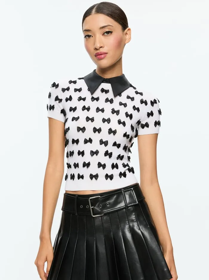 Women Alice Olivia Tops Ciara Pullover Soft Whiteblack