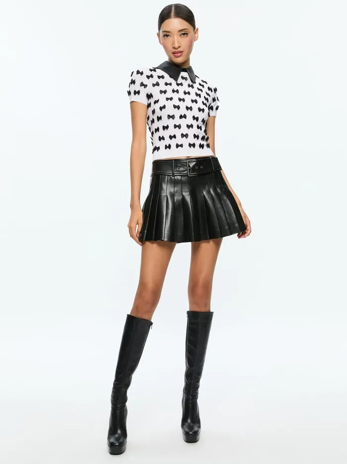 Women Alice Olivia Tops Ciara Pullover Soft Whiteblack