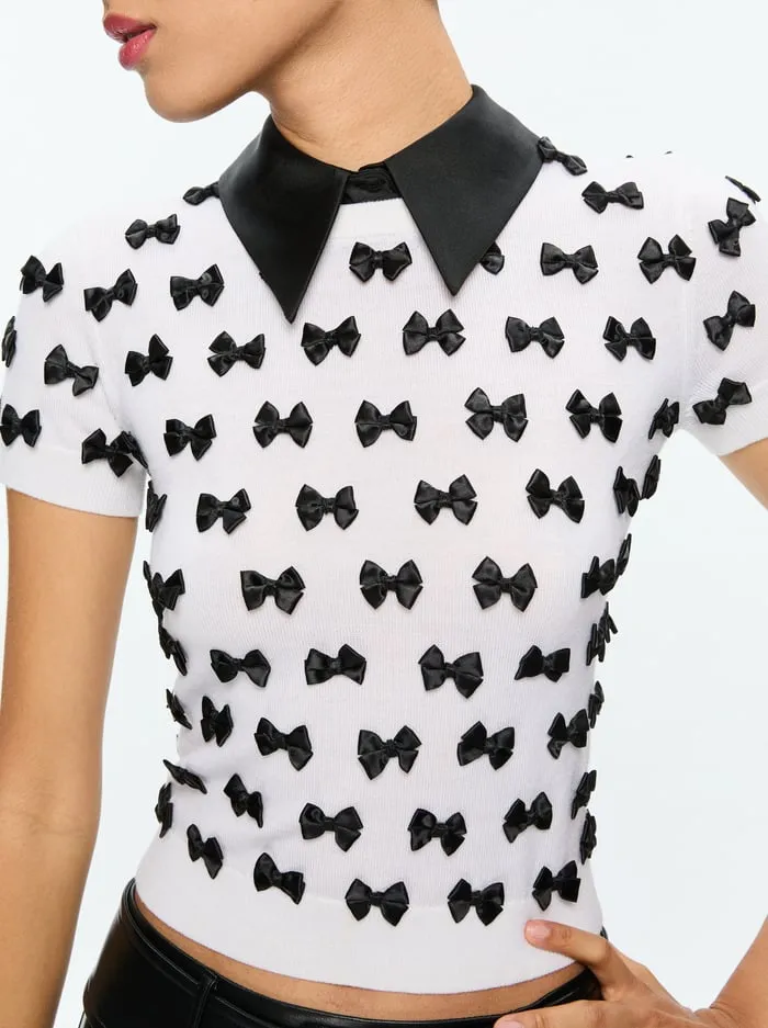 Women Alice Olivia Tops Ciara Pullover Soft Whiteblack