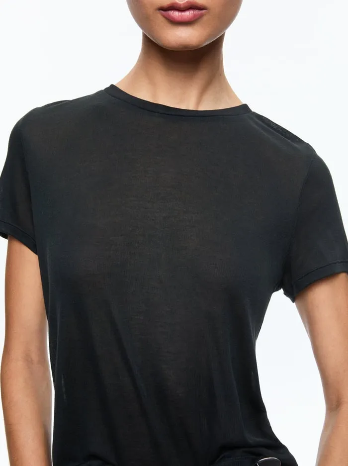 Women Alice Olivia Tops Cindy Cropped Tee Black
