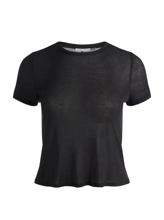 Women Alice Olivia Tops Cindy Cropped Tee Black