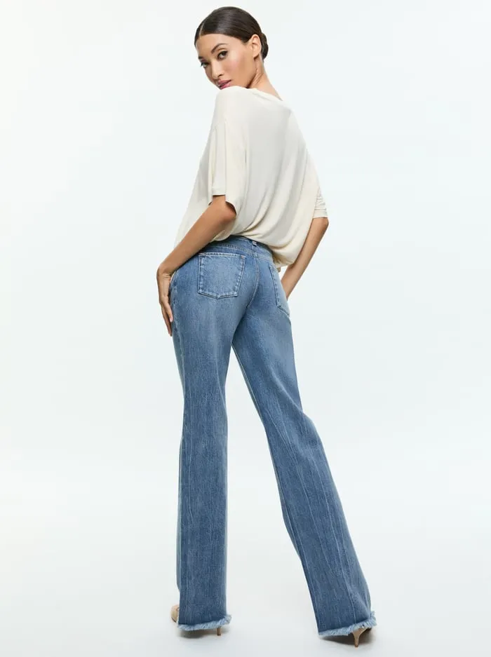 Women Alice Olivia Tops Evan Oversized Tee Oatmeal