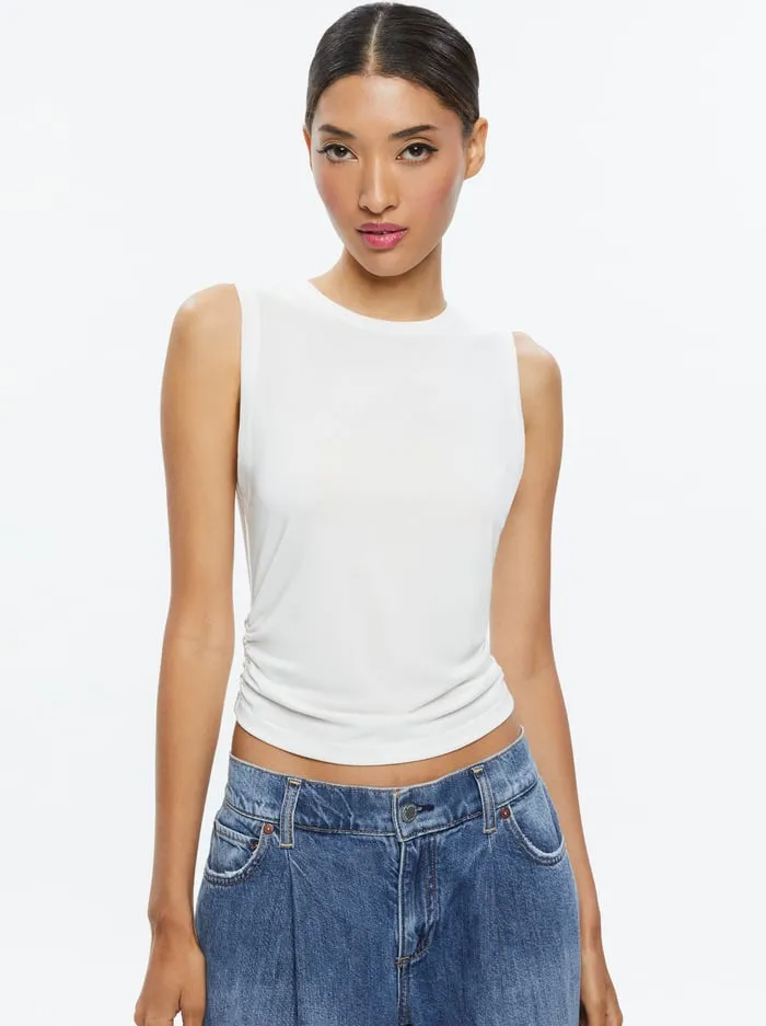 Women Alice Olivia Tops Kappa Cropped Tank Off White