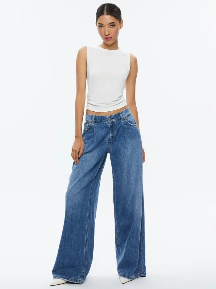 Women Alice Olivia Tops Kappa Cropped Tank Off White