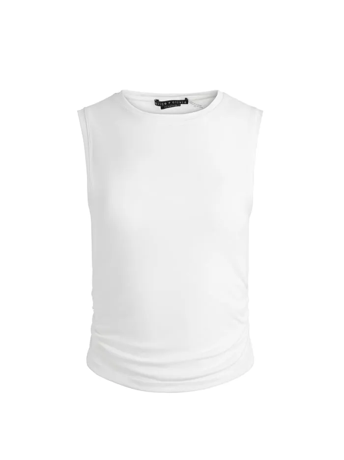 Women Alice Olivia Tops Kappa Cropped Tank Off White