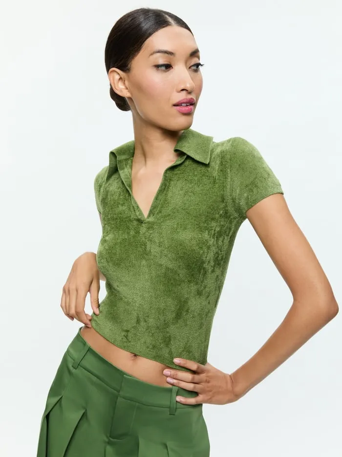Women Alice Olivia Tops Martha Polo Avocado