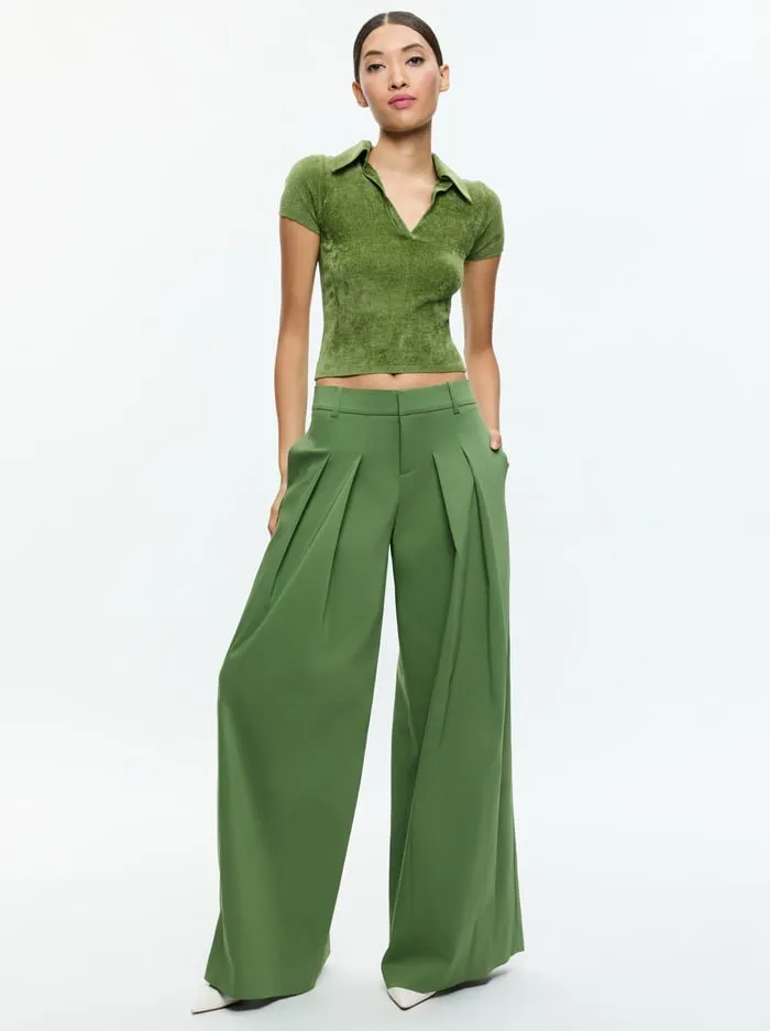 Women Alice Olivia Tops Martha Polo Avocado