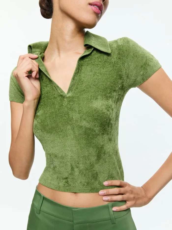 Women Alice Olivia Tops Martha Polo Avocado