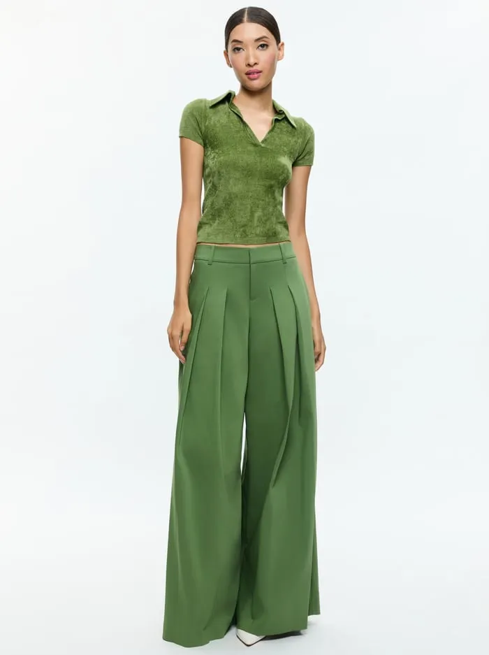 Women Alice Olivia Tops Martha Polo Avocado