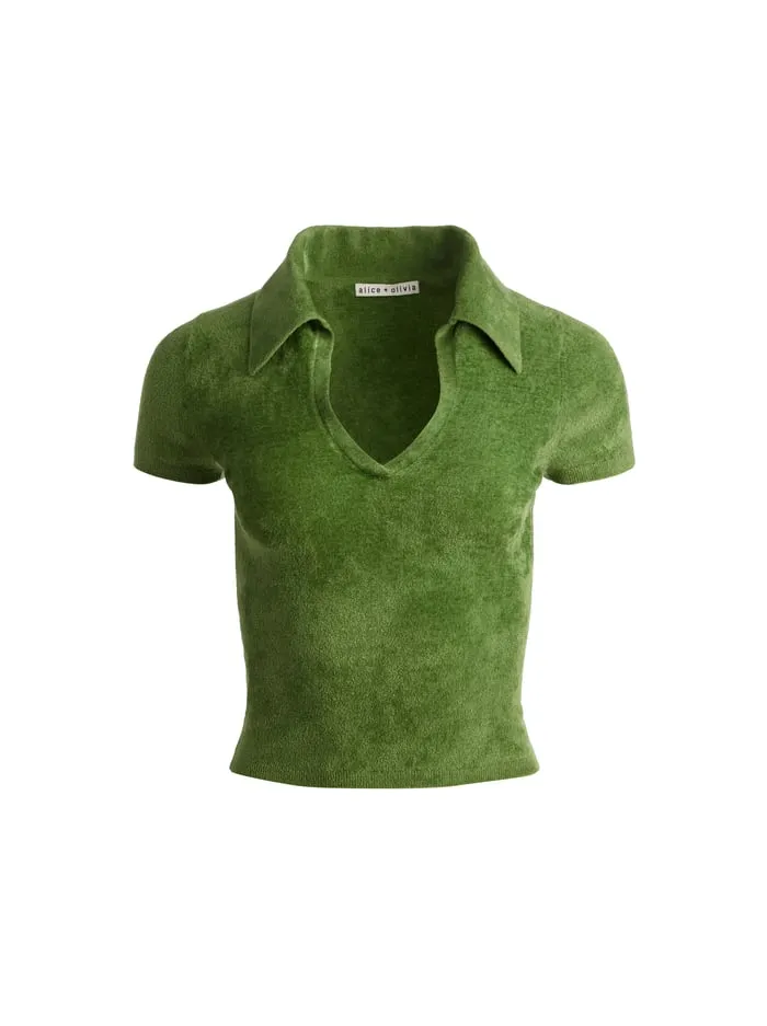 Women Alice Olivia Tops Martha Polo Avocado
