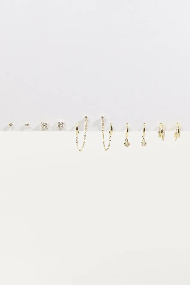 Women Altar8217d State 18K Gold Dipped 6Piece Earring Pack Jewelry
