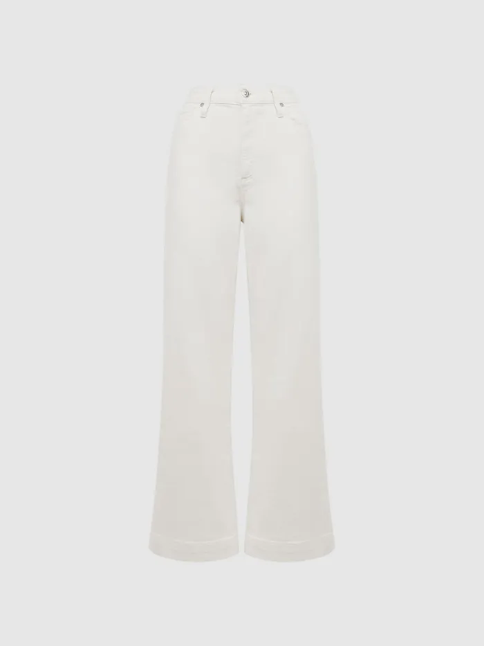 Women Anessa Paige High Rise Flared Jeans Ecru Reiss Jeans