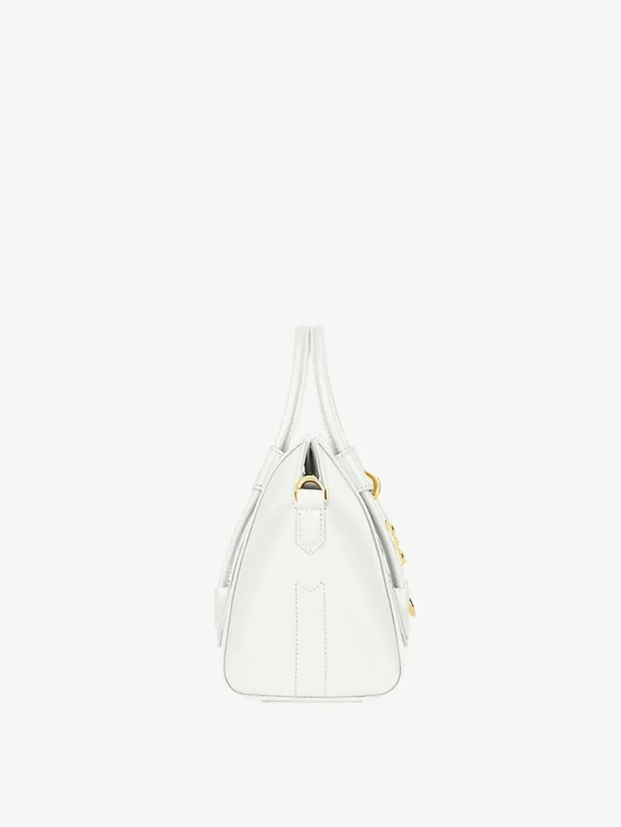 Women Antigona Givenchy Mini Antigona Lock Bag In Box Leather Ivory Women Antigona Givenchy Mini Antigona Lock Bag In Box Leather Ivory