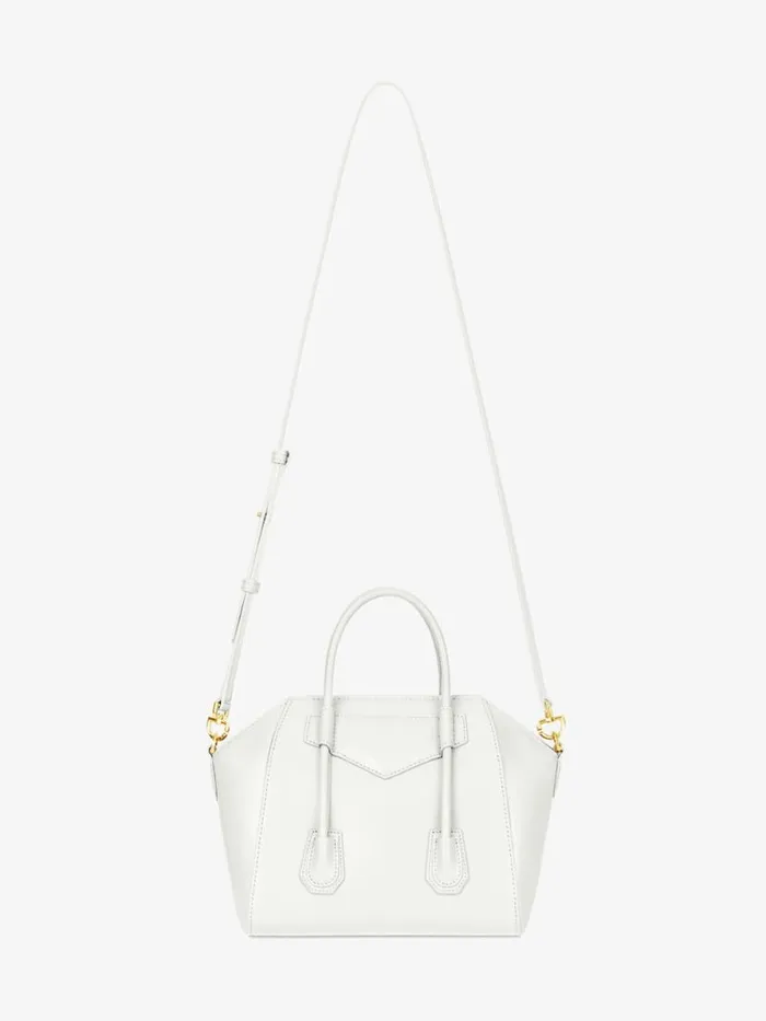 Women Antigona Givenchy Mini Antigona Lock Bag In Box Leather Ivory Women Antigona Givenchy Mini Antigona Lock Bag In Box Leather Ivory