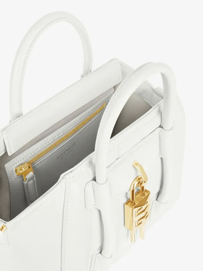 Women Antigona Givenchy Mini Antigona Lock Bag In Box Leather Ivory Women Antigona Givenchy Mini Antigona Lock Bag In Box Leather Ivory