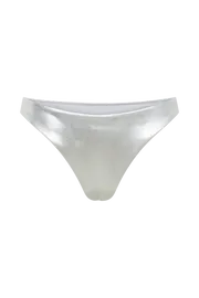 Women Bambi Metallic Cheeky Cut Bikini Bottoms 8211 Silver Silver Meshki Bikini Bottoms