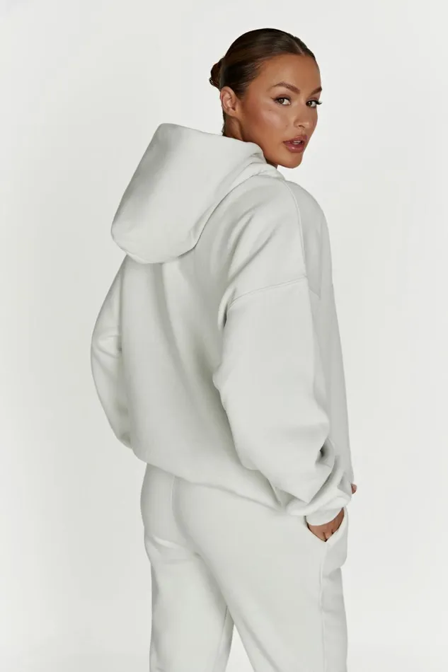 Women Bernie Oversized Unisex Hoodie 8211 Smoke Grey Smokegrey Meshki Sweaters and Hoodies