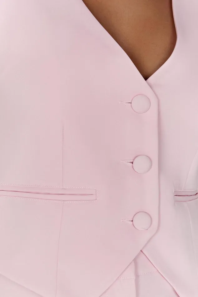 Women Blair Crepe Waist Coat 8211 Blush Pink Blushpink Meshki Sleeveless Tops