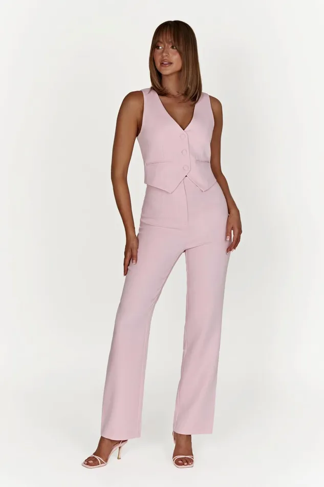Women Blair Crepe Waist Coat 8211 Blush Pink Blushpink Meshki Sleeveless Tops