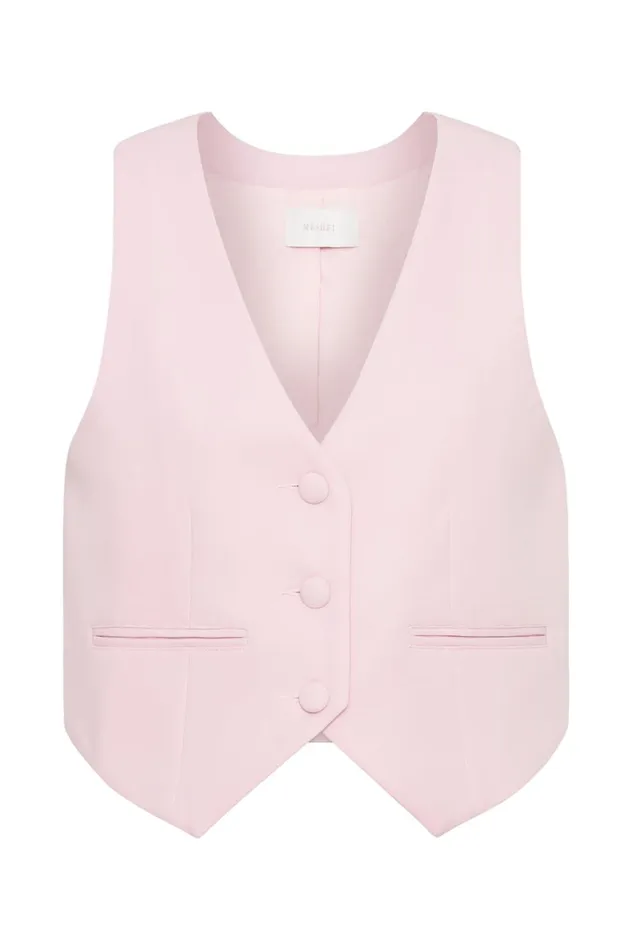 Women Blair Crepe Waist Coat 8211 Blush Pink Blushpink Meshki Sleeveless Tops